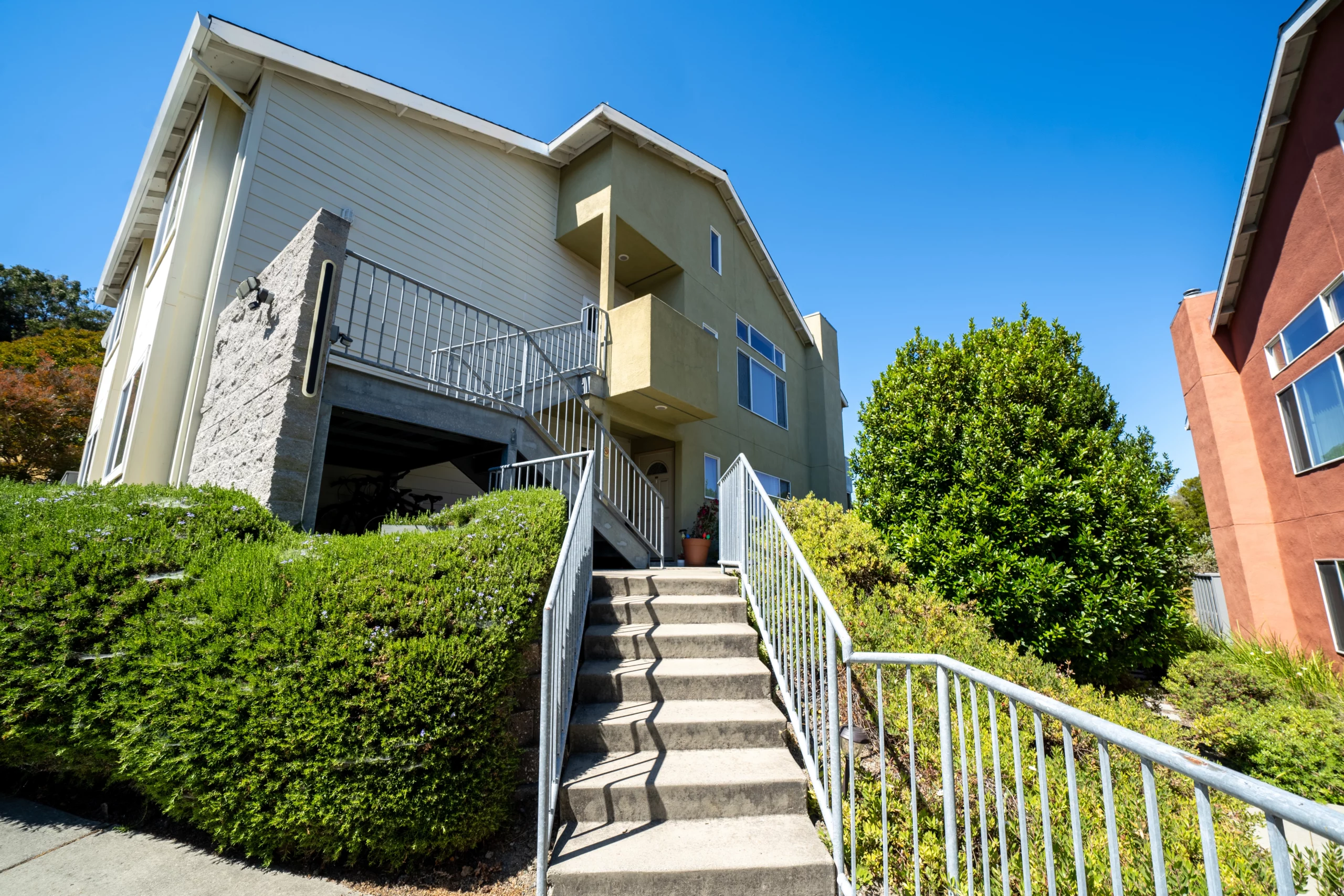 Stairs leading up to a house.